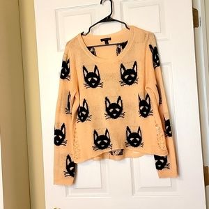 Material Girl Juniors Size XL Pink Ripped Sweater